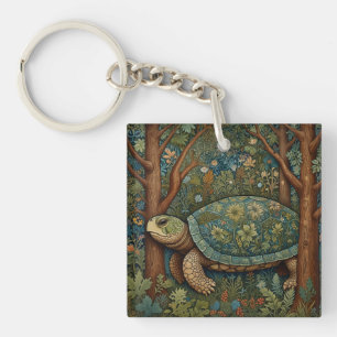 Vintage retro turtle bohemian boho woodland key ring
