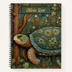 Vintage retro turtle bohemian boho woodland notebook