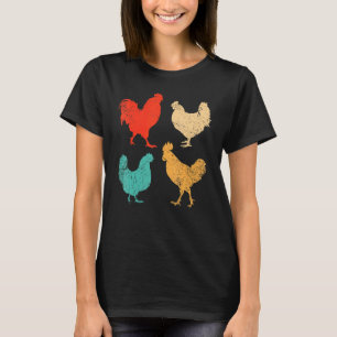 Vintage Retro Types Of Chicken Poultry Farmer Far T-Shirt