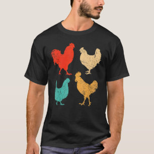 Vintage Retro Types Of Chicken  Poultry Farmer Far T-Shirt