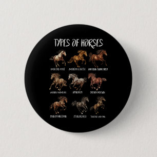 Vintage Retro Types Of Horses1  6 Cm Round Badge