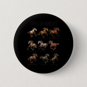 Vintage Retro Types Of Horses Horse Breed Horsebac 6 Cm Round Badge