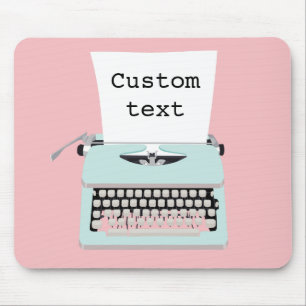 Vintage retro typewriter and paper design mouse mat