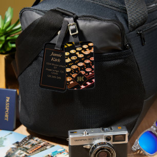 vintage retro typewriter monogram personalise luggage tag