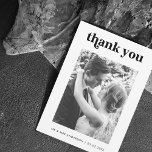 Vintage Retro Typography Black White Photo Wedding Thank You Card<br><div class="desc">Show gratitude with these modern,  elegant cards featuring your custom photo & text. Easily add your details by clicking on the "personalise" option.</div>
