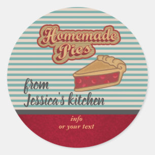Vintage retro typography  homemade pies classic round sticker