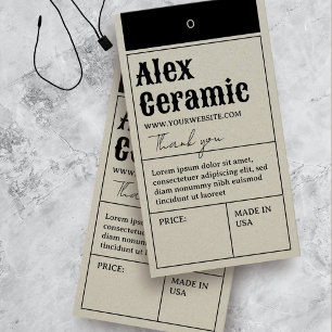 Vintage Retro Typography Product Price Tag Cards