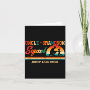 Vintage retro uncle grandson squad father's day card