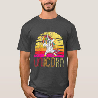 Vintage Retro Unicorn Design  Rainbow Unicorn T-Shirt