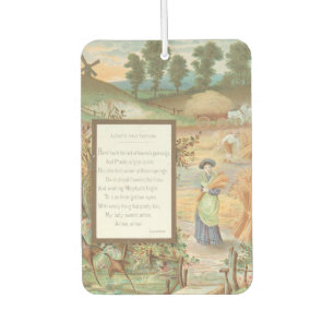 Vintage Retro Valentine, Country Farm Landscape Car Air Freshener