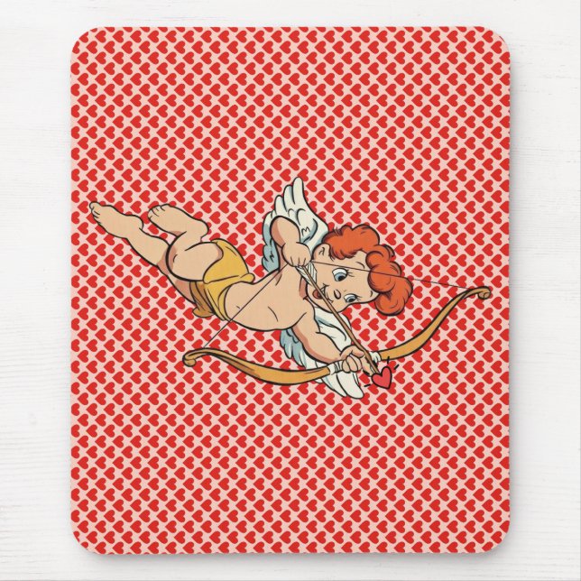 Vintage/retro Valentine's day cupid Mouse Mat (Front)