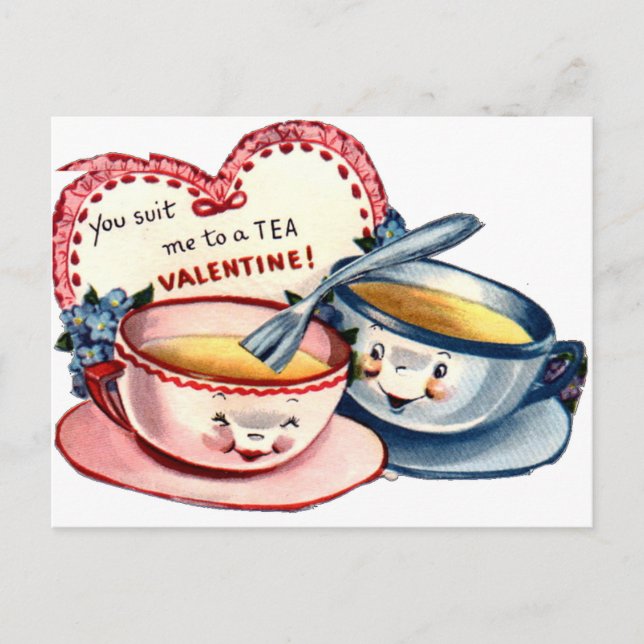 Vintage Retro Valentine's Day Holiday Postcard (Front)