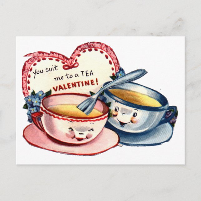 Vintage Retro Valentine's Day Holiday Postcard (Front)