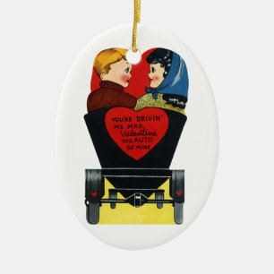 Vintage Retro Valentine's Day, Love and Romance Ceramic Tree Decoration