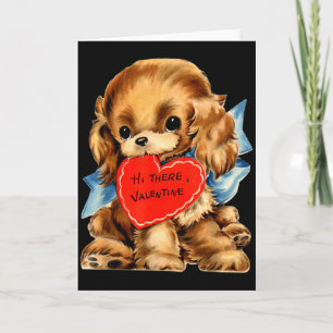 Vintage Retro Valentines Day Puppy Dog Valentine F Card
