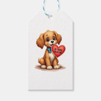 Vintage Retro Valentine's Day Puppy Dog Valentine  Gift Tags