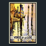 Vintage Retro Venice Italy Travel Poster<br><div class="desc">A reproduction print of a 1920s Art Deco poster promoting tourism to Venice in Italy. Digitally refurbished to bring out the original colors,  even better and fix as many imperfections as possible. Please customize the poster size,  texture,  border and/or frame to suit your taste.</div>