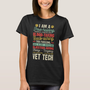 Vintage Retro Vet Tech I Am A Paw Holding Veterina T-Shirt
