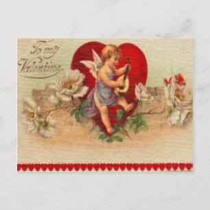 Vintage Retro Victorian Cupid Valentine Card