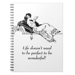 Vintage Retro Victorian Inspirational Life Quote Notebook