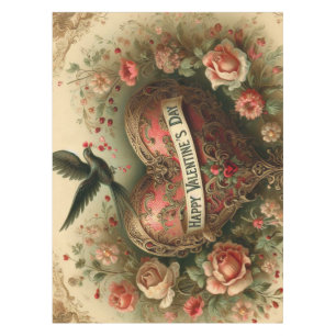 Vintage/retro/Victorian Valentine's day heart Tablecloth