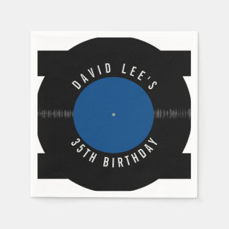 Vintage Retro Vinyl Record Personalised Party  Nap Napkin