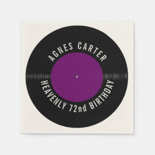 Vintage Retro Vinyl Record Personalised Party Napkin