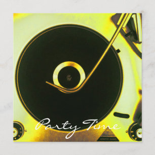 Vintage Retro Vinyl Record Player Invitation
