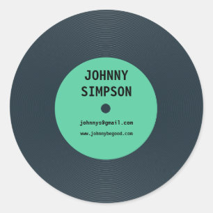 Vintage Retro Vinyl Record Text Template Sticker