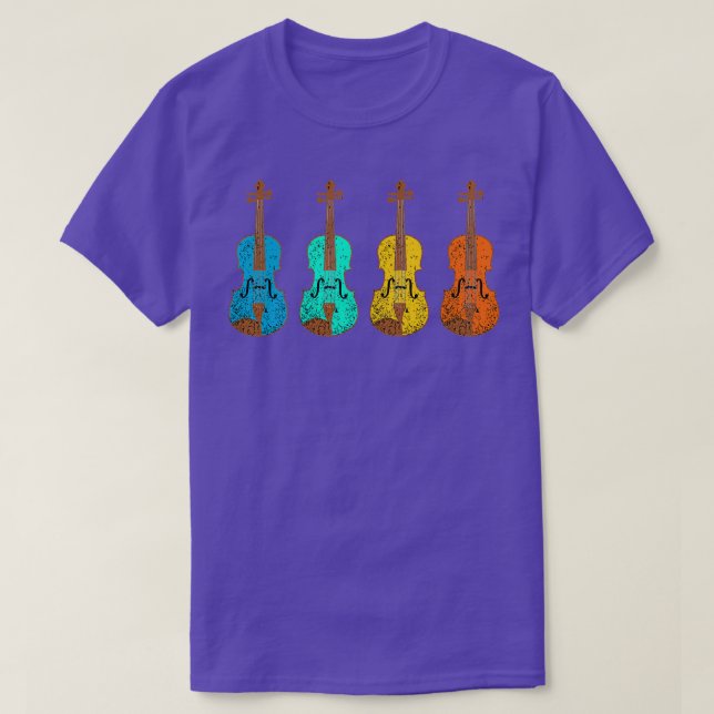 Vintage Retro Violin T-Shirt (Design Front)