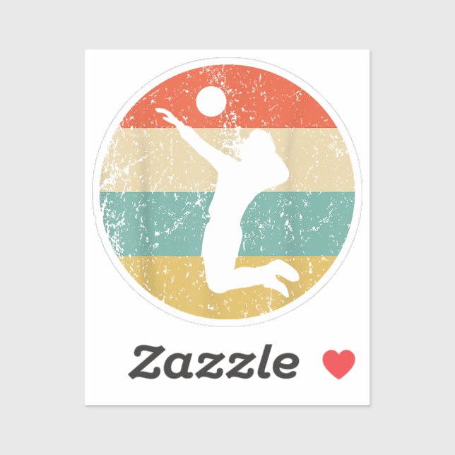 Vintage Retro Volleyball Player (Sheet)