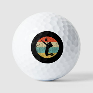 Vintage Retro Volleyball Player Golf Balls
