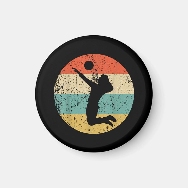 Vintage Retro Volleyball Player Magnet (Front)