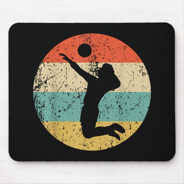 Vintage Retro Volleyball Player Mouse Mat (Front)