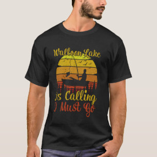 Vintage Retro Walloon Lake Is Calling I Must Go Fi T-Shirt