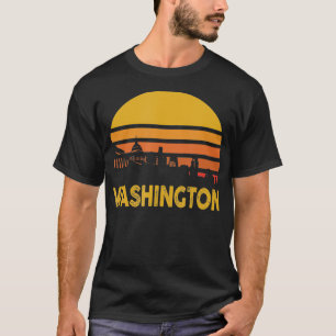 Vintage Retro Washington DC Skyline July 4th Indep T-Shirt