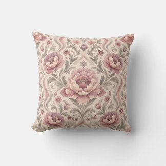 Vintage Retro Watercolor Peony Floral Seamless Cushion