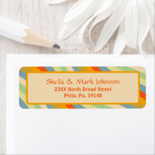 Vintage Retro Waves Striped Family Address Design