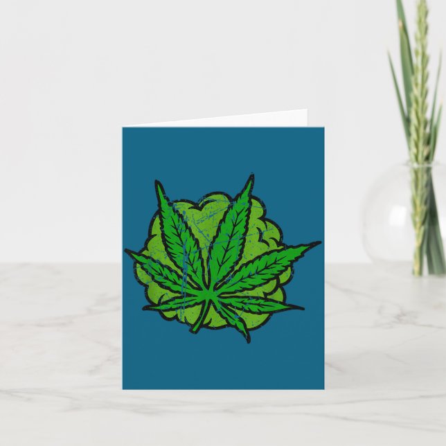 Vintage Retro Weed 2026  Card (Front)