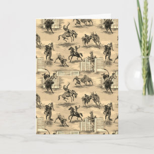 Vintage Retro Western Rodeo Cowboy Card