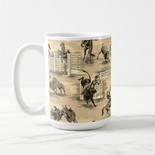 Vintage Retro Western Rodeo Cowboy Coffee Mug