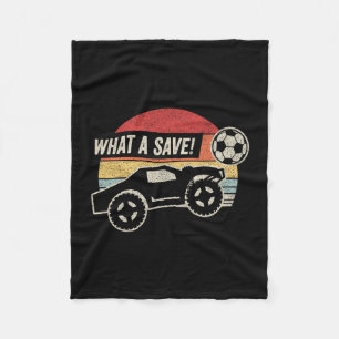 Vintage Retro What A Save! Rocket Rc Soccer Car Ga Fleece Blanket
