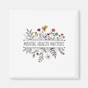 Vintage Retro Wildflower Mental Health S Awareness Magnet