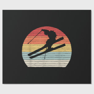 Vintage Retro Winter Sports Skiing Wrapping Paper