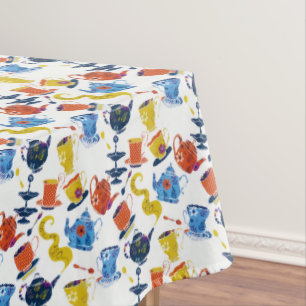 Vintage Retro Winter Whimsical Tea Party Tablecloth