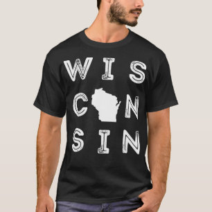 Vintage Retro Wisconsin Home State Midwest Up Nort T-Shirt