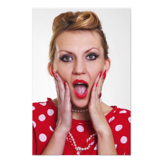 Vintage retro woman photo print (Front)