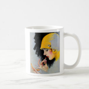 Vintage Retro Women 20s Hollywood Lipstick Girl Coffee Mug