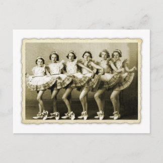 Vintage Retro Women Dancing Queens Girls Postcard