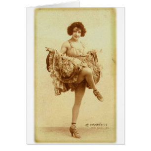 Vintage Retro Women French Can-Can Dancer Woman